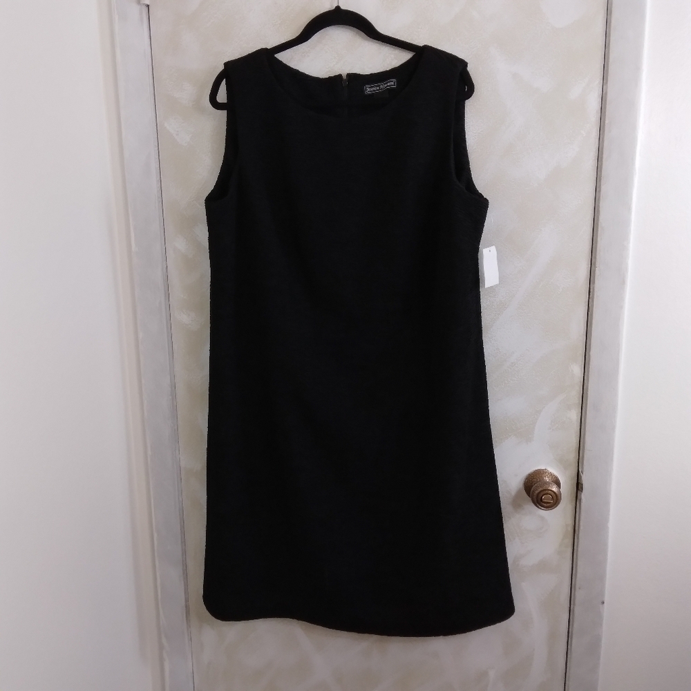 Size 18 Jessica Howard Black Sheath Dress Tank Sleeveless Textured